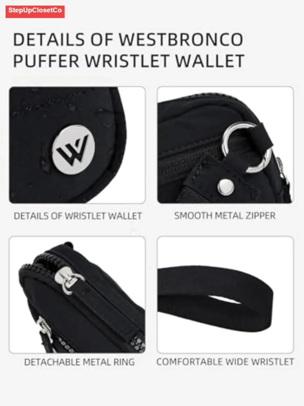 RFID Blocking Quilted Nylon Wristlet Wallet for Women with Card Slots and